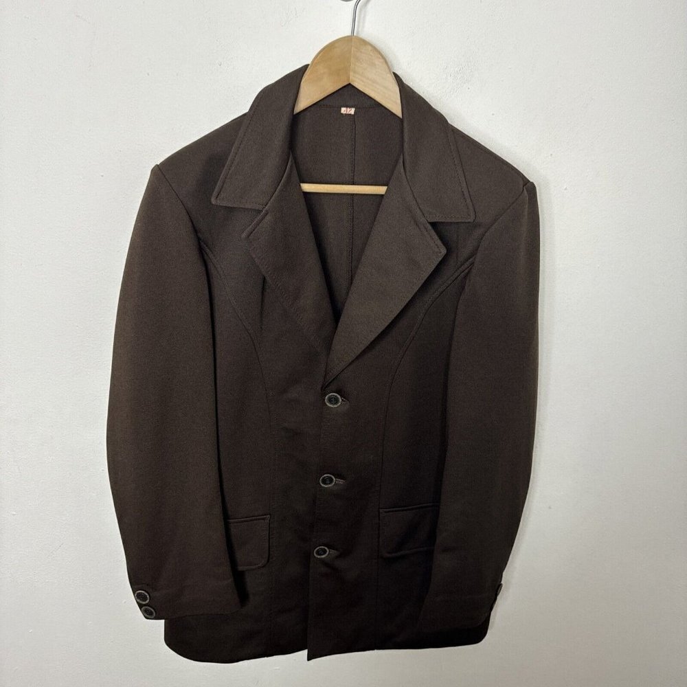 Vintage 70s Disco Blazer Woman 42 Days Sportswear Brown Sports Coat 3 Button